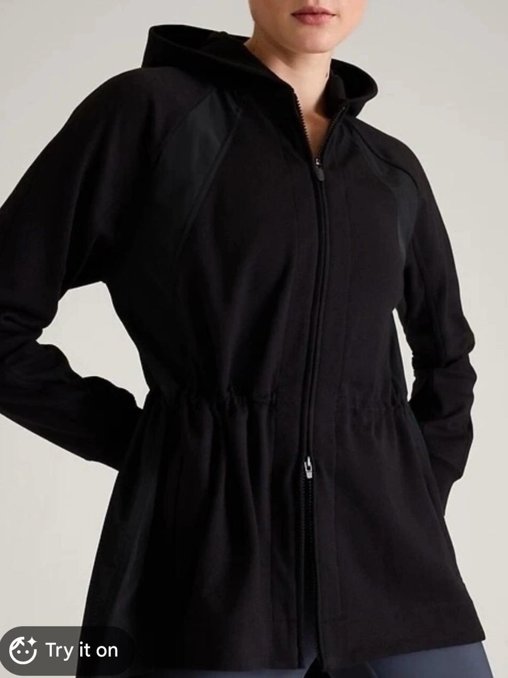 Athleta Black Triumph Hybrid Zip-Up Women's Jacket (B)